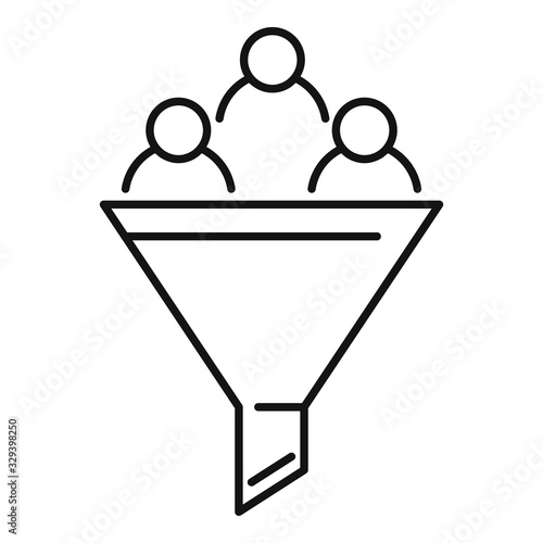 Smm funnel icon. Outline smm funnel vector icon for web design isolated on white background