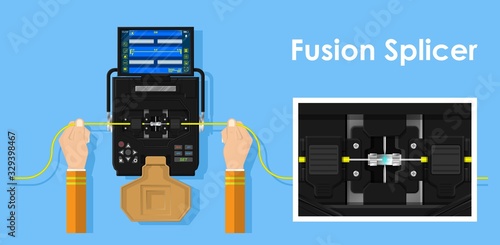 Fiber optic splicing by engineer transmission industry troubleshooting analysis connectivity specialists mechanical manufacturing instrument electric arc weld inspect inspection contractors 