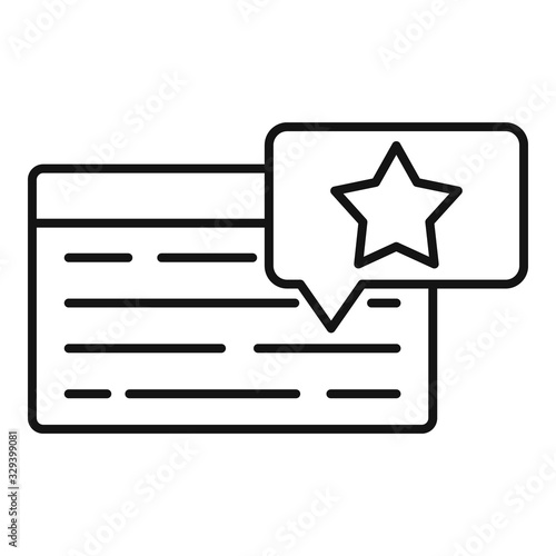 Web press release icon. Outline web press release vector icon for web design isolated on white background