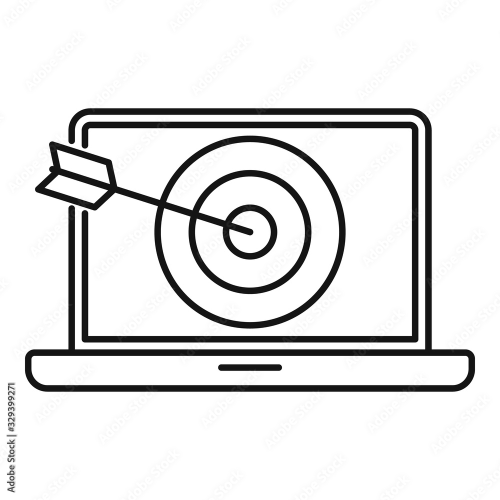 Internet smm target icon. Outline internet smm target vector icon for web design isolated on white background Internet smm target icon. Outline internet smm target vector icon for web design isolated on white background