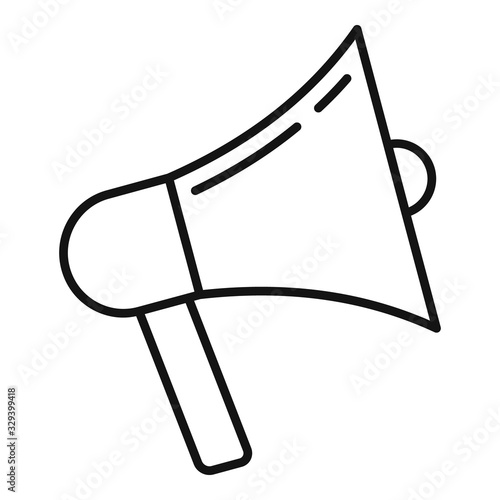 Smm megaphone icon. Outline smm megaphone vector icon for web design isolated on white background