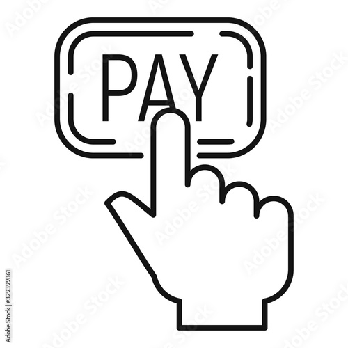 Online ticket pay icon. Outline online ticket pay vector icon for web design isolated on white background