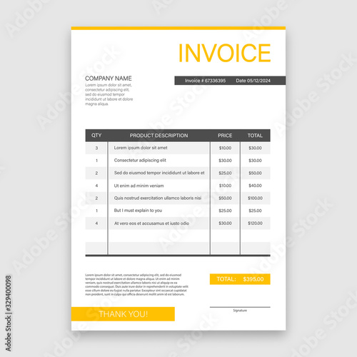 Business card with invoice. Customer service concept. Online payment. Tax payment. invoice template. Vector stock illustration.