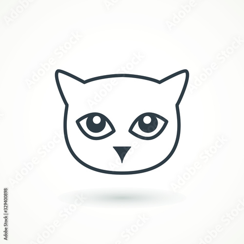 Fototapeta Naklejka Na Ścianę i Meble -  Cat face icon vector on white background. the head of a cat and dog