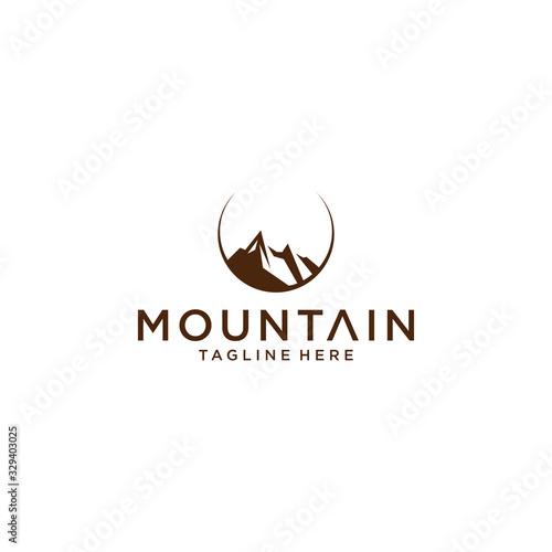 Vector illustration of a mountain logo template template