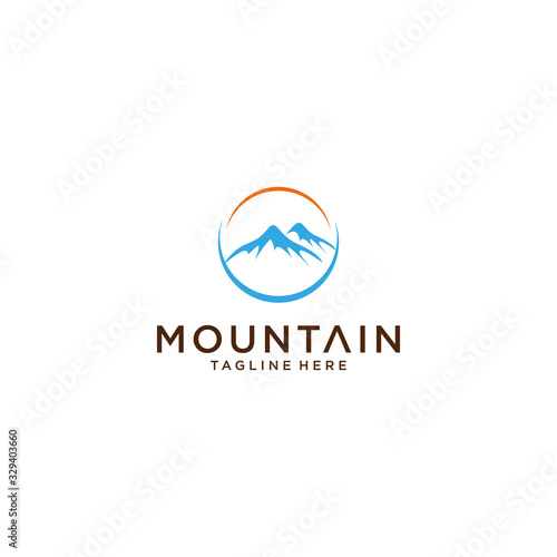 Vector illustration of a mountain logo template template