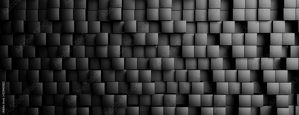 Black cubes square shape pattern background texture. 3d illustration Black cubes square shape pattern background texture. 3d illustration