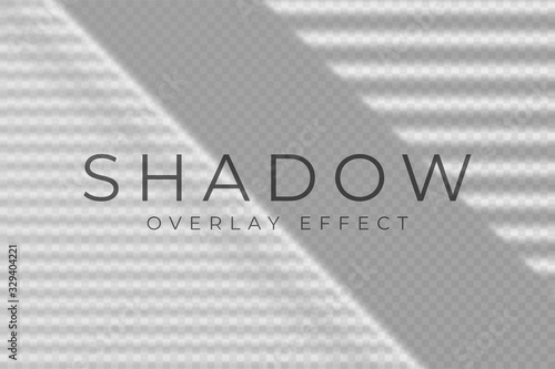 Shadow overlay effect. Transparent soft light and shadows from windows and jalousie. Mockup of transparent shadow overlay effect and natural lightning