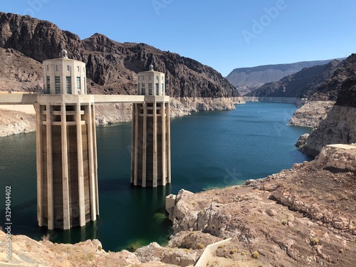 hoover dam on river