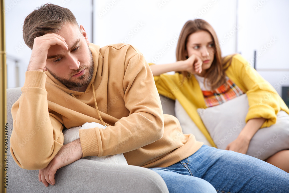 Couple with problems in relationship at home Couple with problems in relationship at home