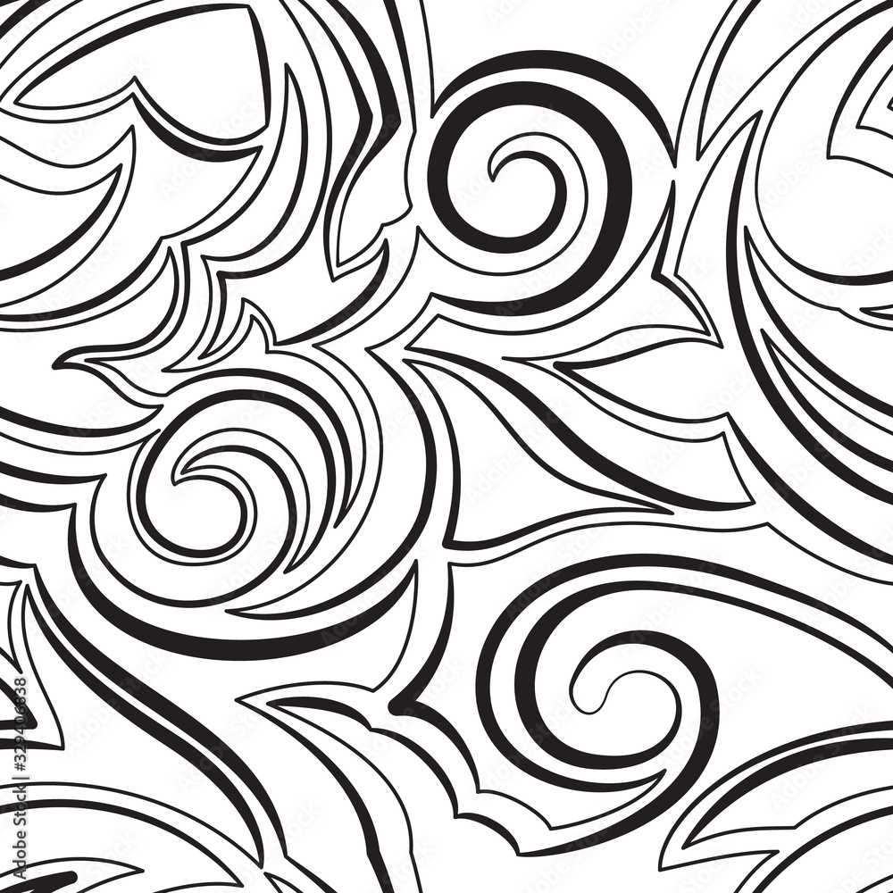 Vector seamless texture of black lines with different thicknesses isolated on white background.Texture for printing onto fabric or paper.Texture monochrome smooth and broken lines Vector seamless texture of black lines with different thicknesses isolated on white background.Texture for printing onto fabric or paper.Texture monochrome smooth and broken lines