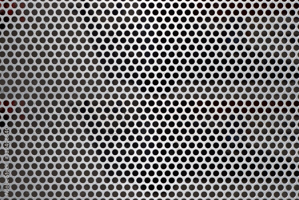 A closeup of a gray steel grill