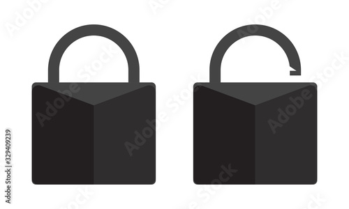 Unlock key and Lock closed. Padlock symbol for app or website