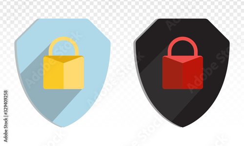 Security shield or virus shield lock icon for apps and websites