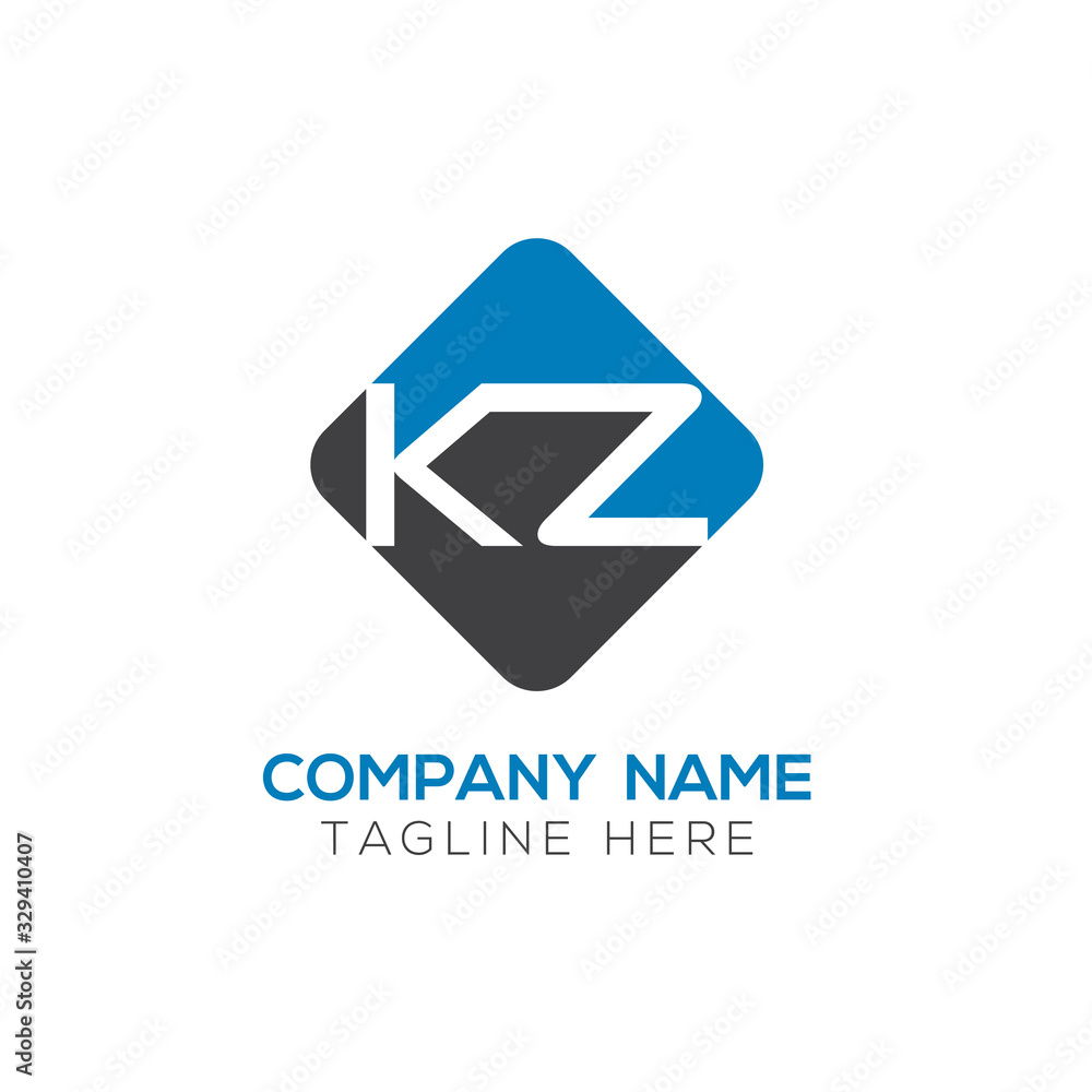 Linked Letter KZ Logo Design vector Template. Creative Abstract KZ Minimal, Flat Logo Design Vector Illustration Linked Letter KZ Logo Design vector Template. Creative Abstract KZ Minimal, Flat Logo Design Vector Illustration