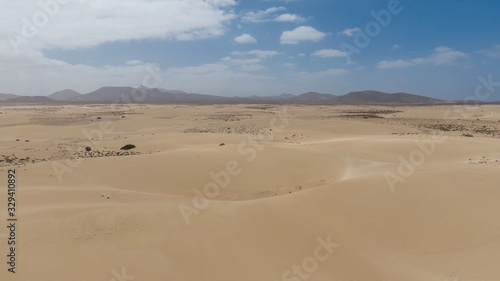 Aerial view on Sand Dunes In Corralejo  Fuerteventura Spain 