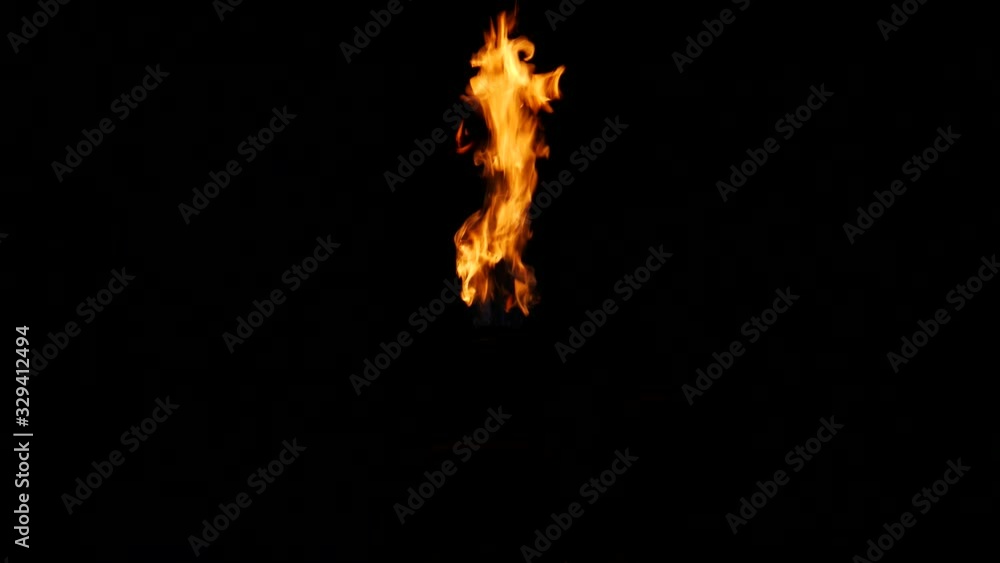 Torch burning in the dark. Real flame burning Torch burning in the dark. Real flame burning