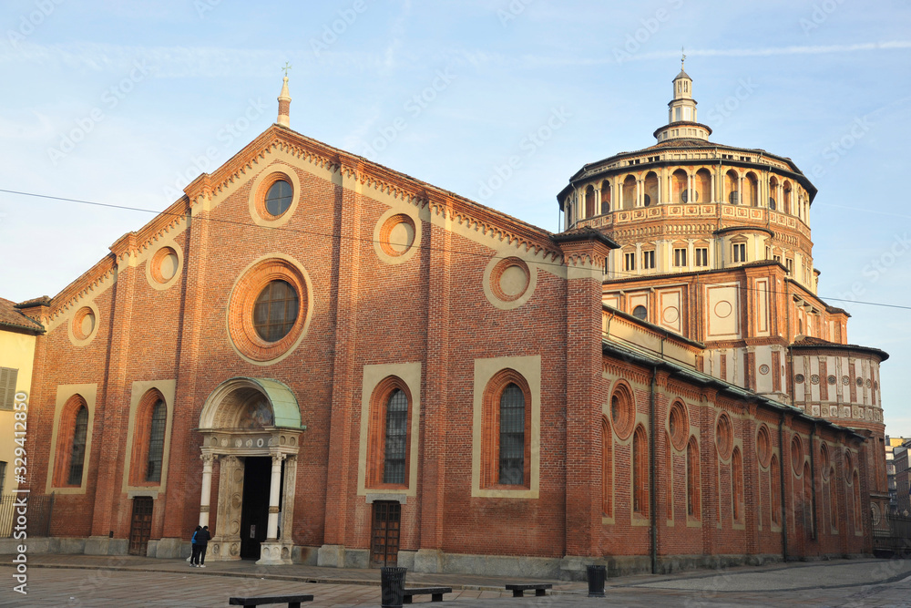 Italy , Milan - Santa Maria delle Grazie Church in downtown of the city, Cenacolo, Ultima cena di Leonardo