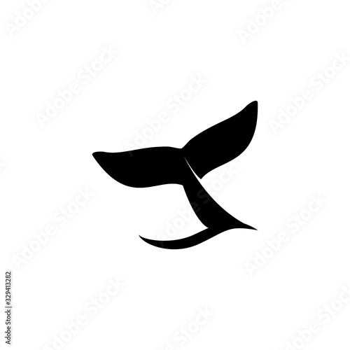 Whale tail icon vector illustration, whale tail sign isolated on white background.