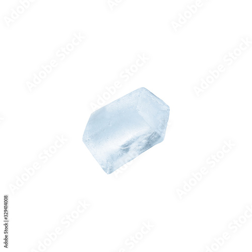 Ice cube isolated on white. Frozen liquid
