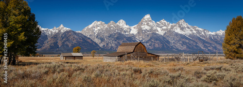 John Moulton Barn within Mormon Row Historic District in Grand Teton National Park, Wyoming - The most photographed barn in America