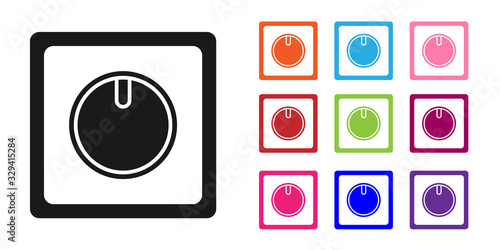 Black Electric light switch icon isolated on white background. On and Off icon. Dimmer light switch sign. Concept of energy saving. Set icons colorful. Vector Illustration