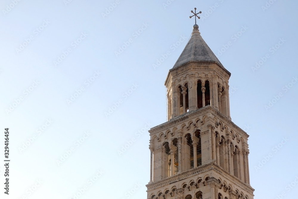 Saint Domnius bell tower, historic landmark in Split, Croatia.