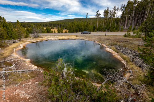 Leather Pool at Fountain Paint Pot path in Yellowstone National Park, Wyoming, USA photo