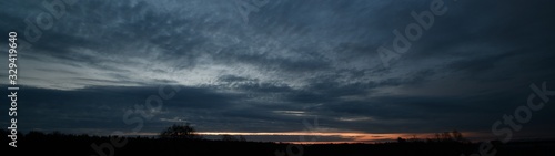 Dawn panoramic impressions in Falkensee near Berlin Spandau on March 10, 2020, Germany