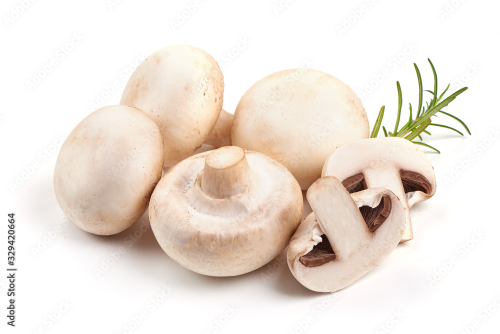 Champignon mushrooms, isolated on white background Champignon mushrooms, isolated on white background