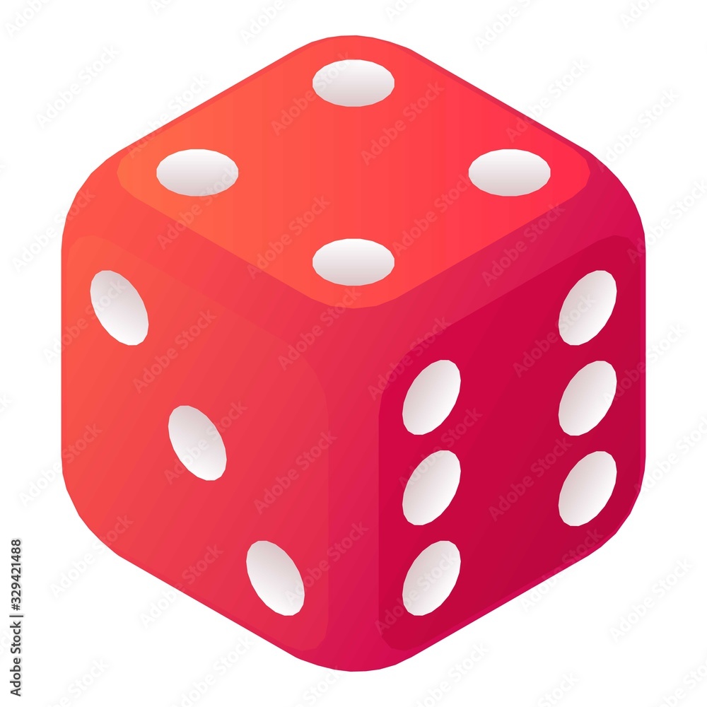 Vegas dice icon. Isometric of vegas dice vector icon for web design isolated on white background Vegas dice icon. Isometric of vegas dice vector icon for web design isolated on white background
