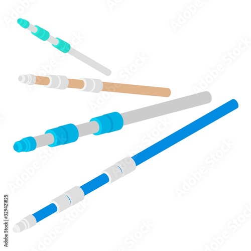 Pool stick icon. Isometric of pool stick vector icon for web design isolated on white background