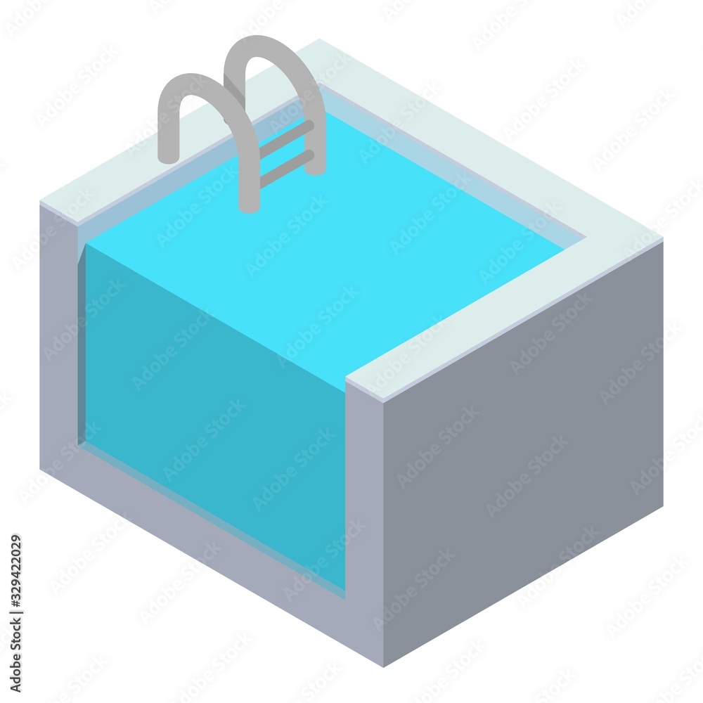 Home pool icon. Isometric of home pool vector icon for web design isolated on white background Home pool icon. Isometric of home pool vector icon for web design isolated on white background