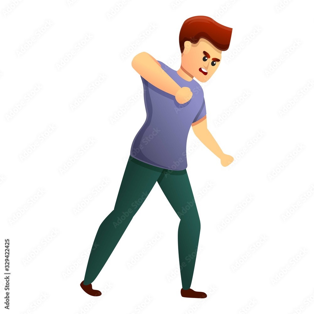 Bully boy icon. Cartoon of bully boy vector icon for web design isolated on white background Bully boy icon. Cartoon of bully boy vector icon for web design isolated on white background