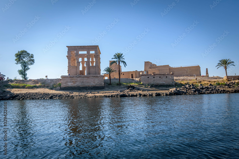 Egyptian Temple skyline  and reflection in the Nile