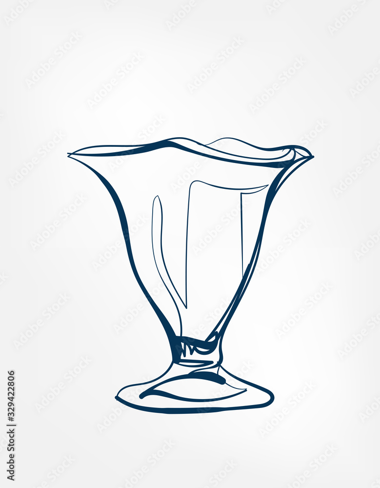 ice cream glass vector one line art drink isolated sketch ice cream glass vector one line art drink isolated sketch