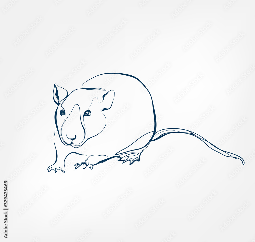 rat vector animal wild one line design rat vector animal wild one line design