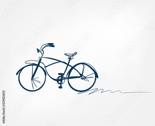 bike one line vector design element isolated