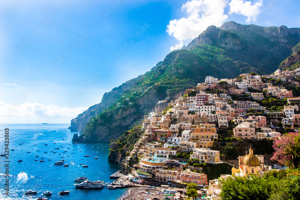 View of Positano in the Amalfi Coast, Italy