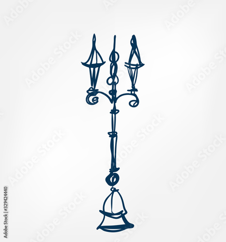 streetlight one line vector design element isolated