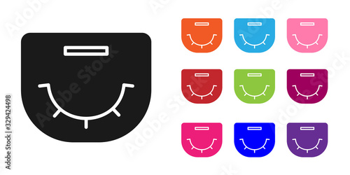Black Poker table icon isolated on white background. Set icons colorful. Vector Illustration