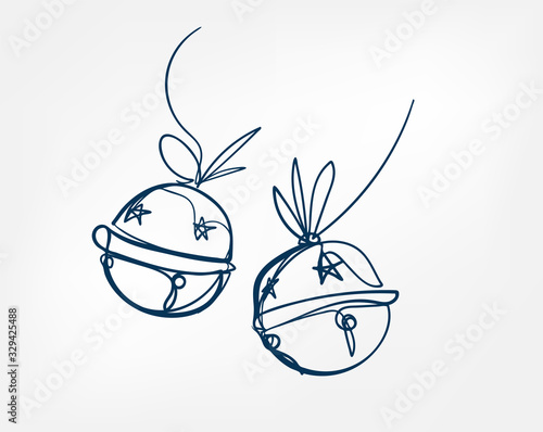 bell one line vector isolated design element