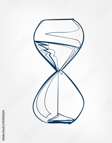 sand watch one line vector isolated design element