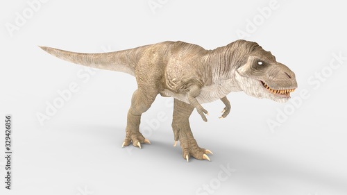 3D rendering of a T rex dinosaur isolated on white background © Sepia100