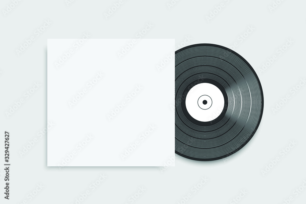 black vinyl record in a paper case. black vinyl record in a paper case.