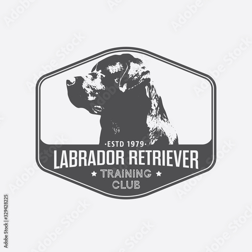 Dog Center Badge Template. Vector illustration.