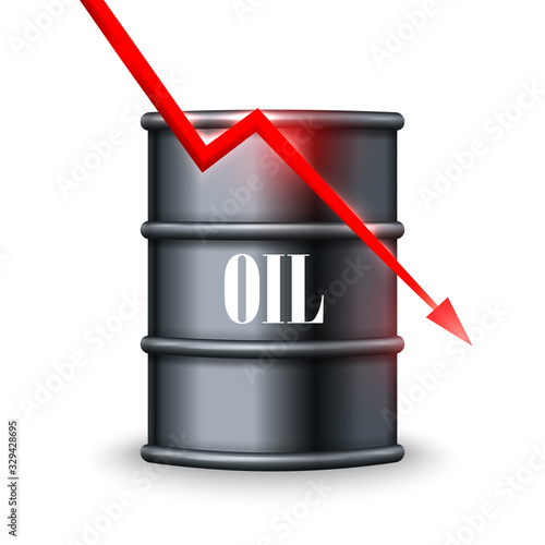 Oil price drop. Vector illustration