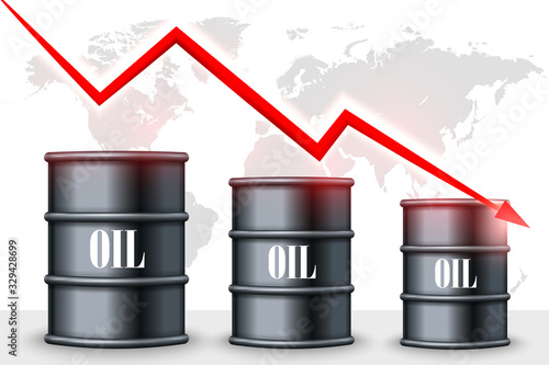 Oil price drop. Vector illustration