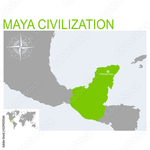 vector map of the Maya civilization