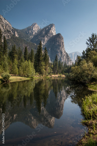3 brothers reflection in yosemite